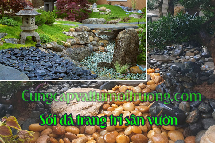 dá sỏi trang trí sân vườn
